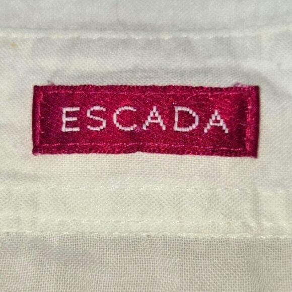 Escada White Ruffled Women's Button-up Top, Size XS, 100% cotton - Picture 7 of 9